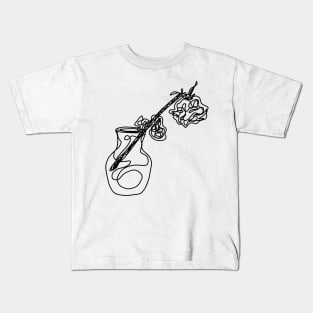 Dead Dried Flower Line Drawing Kids T-Shirt